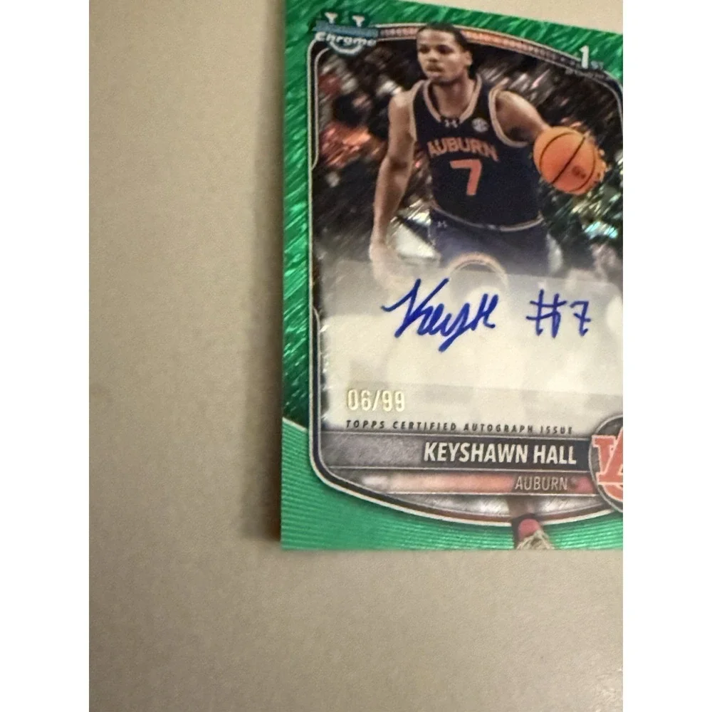 2025-26 Bowman Keyshawn Hall Chrome‎ Auto Green Geometric Refractor 1st #/99